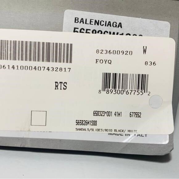 Balenciaga Men's Logo Mismatched Slide Sandal Size 8 - Picture 4 of 15